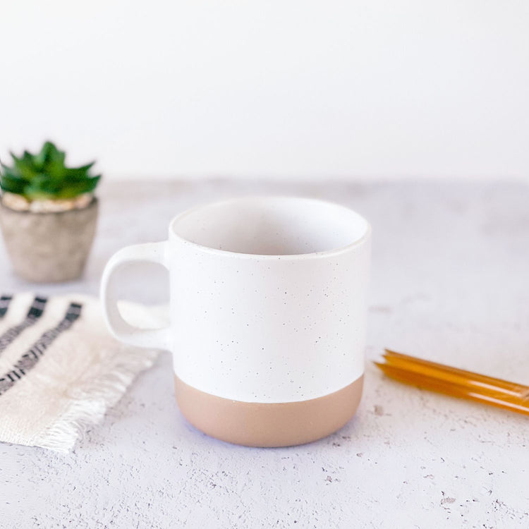 WHITE SPECKLED MUG